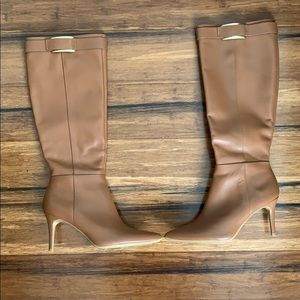 Calvin Klein brown knee high boots